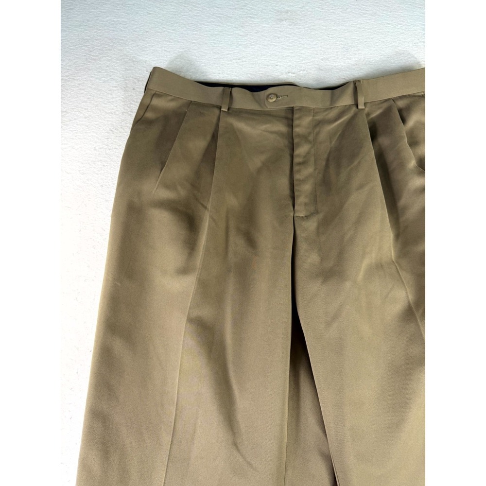 Perry Ellis Portfolio Dress Pants Mens 42/30 Brown Low Waist Office Business - Picture 3 of 16